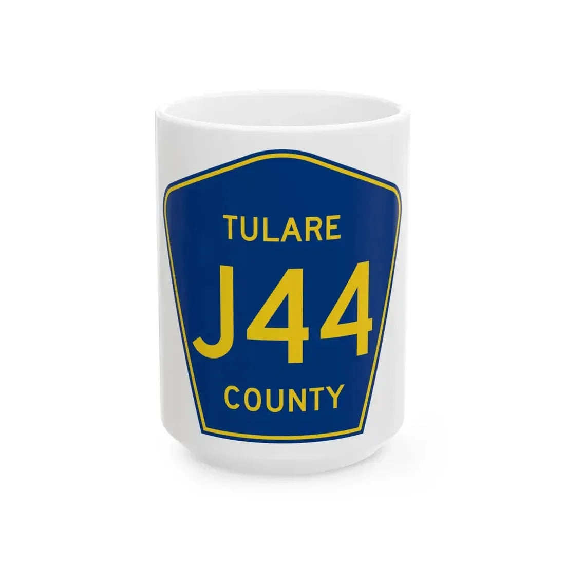 Tulare County J44 (California) (Road Sign) White Coffee Mug 15oz - Go Mug Yourself