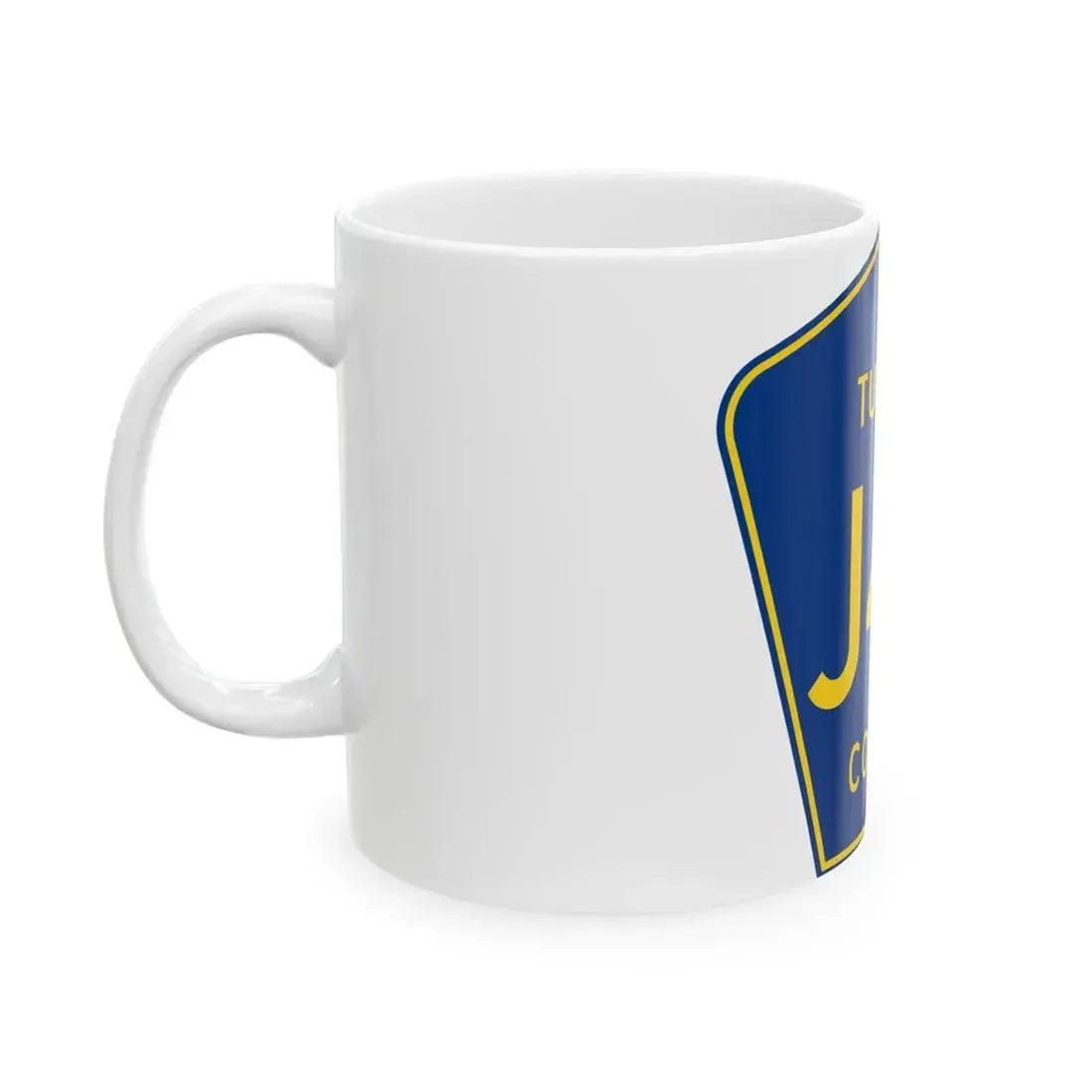 Tulare County J44 (California) (Road Sign) White Coffee Mug - Go Mug Yourself