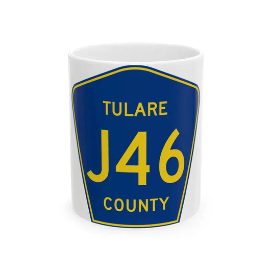 Tulare County J46 (California) (Road Sign) White Coffee Mug 11oz - Go Mug Yourself