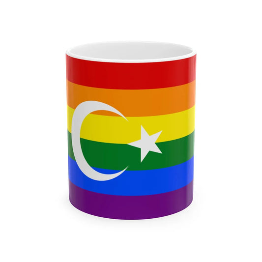 Turkish Gay Pride Flag (Turkey) White Coffee Mug 11oz - Go Mug Yourself