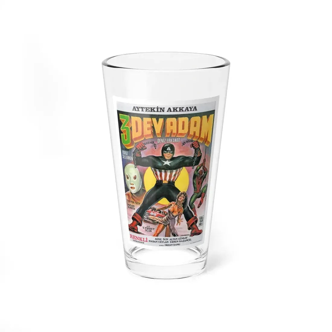 TURKISH SPIDER-MAN (3 DEV ADAM) 1973 Movie Poster - Pint Glass 16oz 16oz - Go Mug Yourself