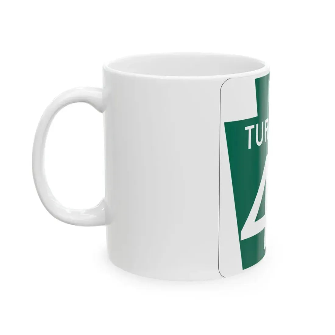 Turnpike-43 (Pennsylvania) (Road Sign) White Coffee Mug - Go Mug Yourself