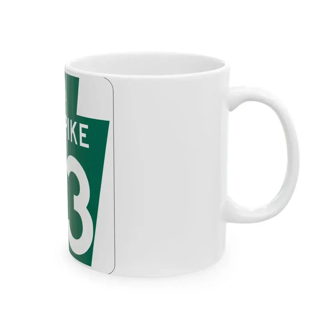 Turnpike-43 (Pennsylvania) (Road Sign) White Coffee Mug - Go Mug Yourself