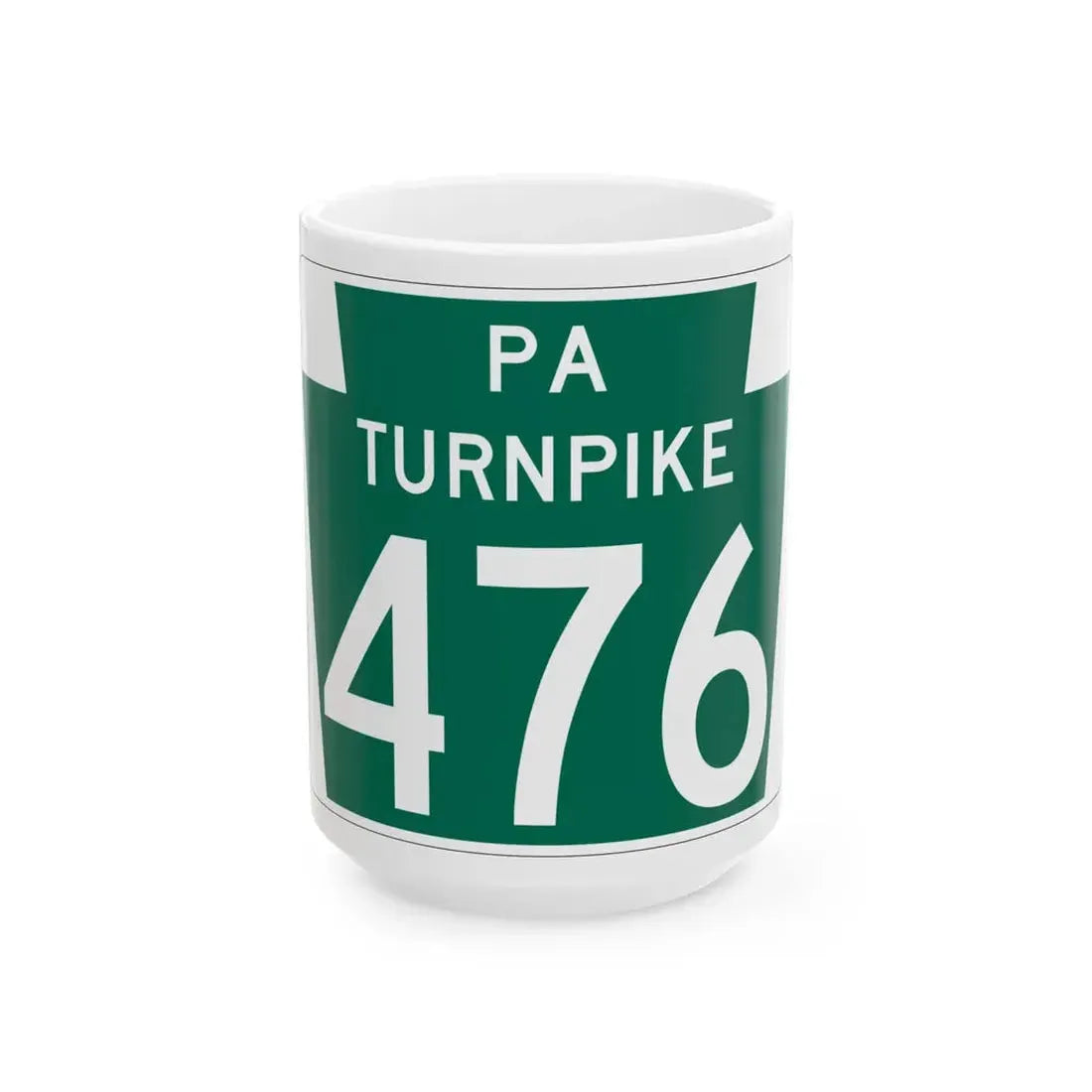 Turnpike-476 (Pennsylvania) (Road Sign) White Coffee Mug 15oz - Go Mug Yourself