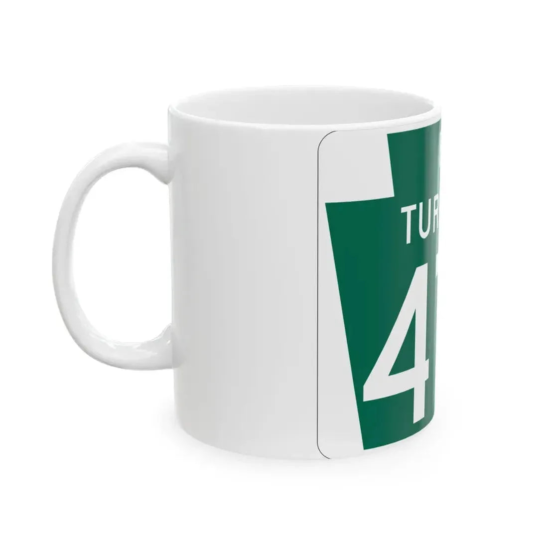 Turnpike-476 (Pennsylvania) (Road Sign) White Coffee Mug - Go Mug Yourself