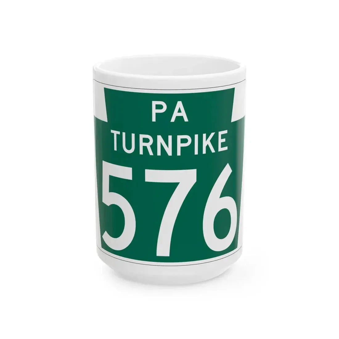 Turnpike-576 (Pennsylvania) (Road Sign) White Coffee Mug 15oz - Go Mug Yourself