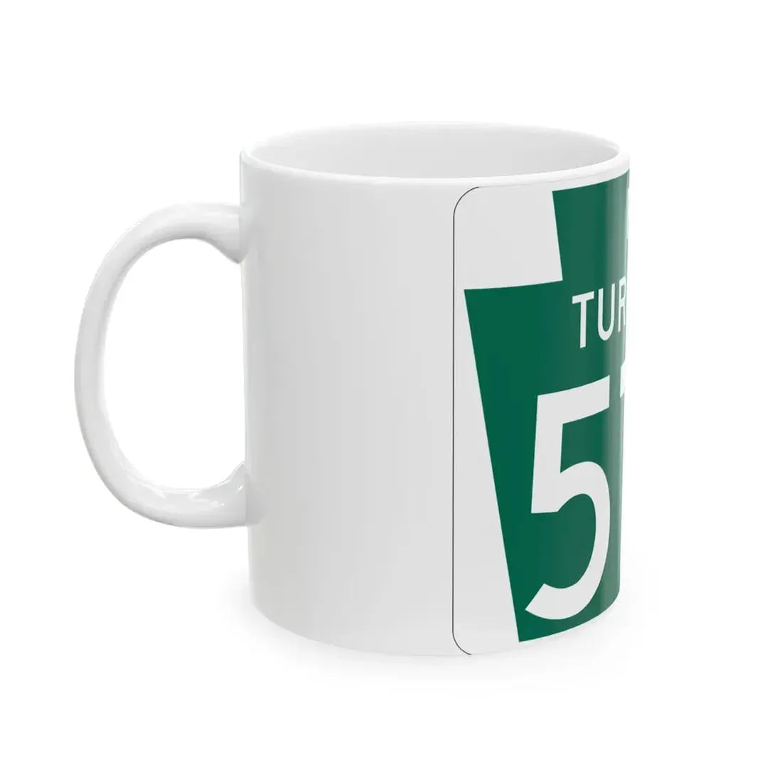 Turnpike-576 (Pennsylvania) (Road Sign) White Coffee Mug - Go Mug Yourself