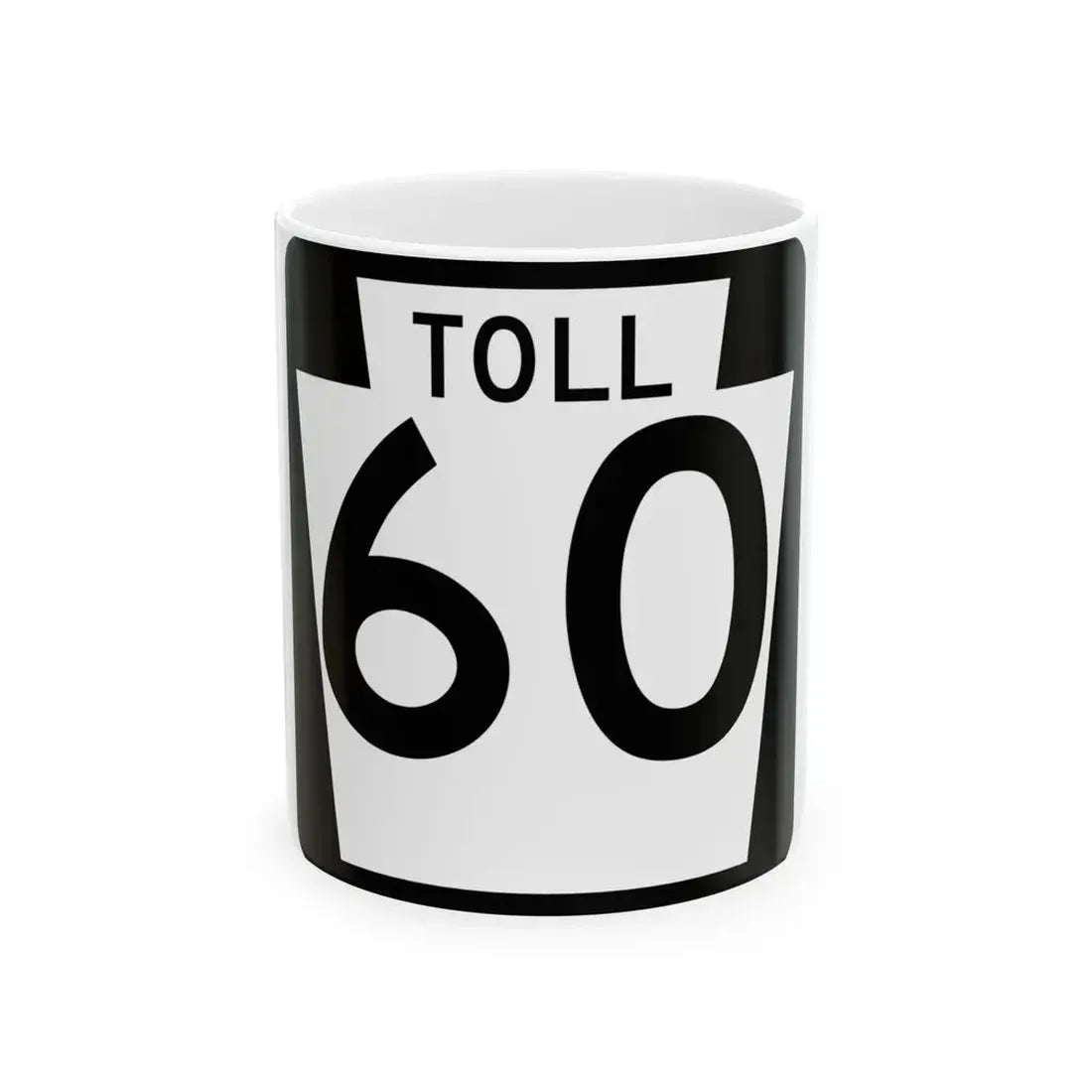 Turnpike-60 (Pennsylvania) (Road Sign) White Coffee Mug 11oz - Go Mug Yourself