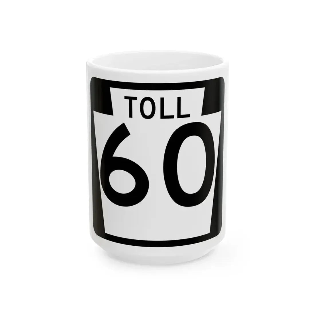 Turnpike-60 (Pennsylvania) (Road Sign) White Coffee Mug 15oz - Go Mug Yourself