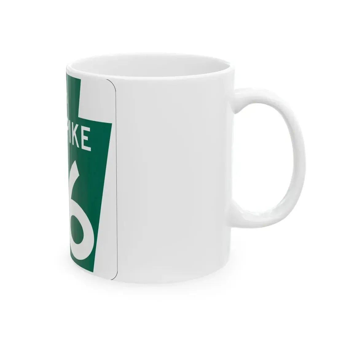 Turnpike-66 (Pennsylvania) (Road Sign) White Coffee Mug - Go Mug Yourself