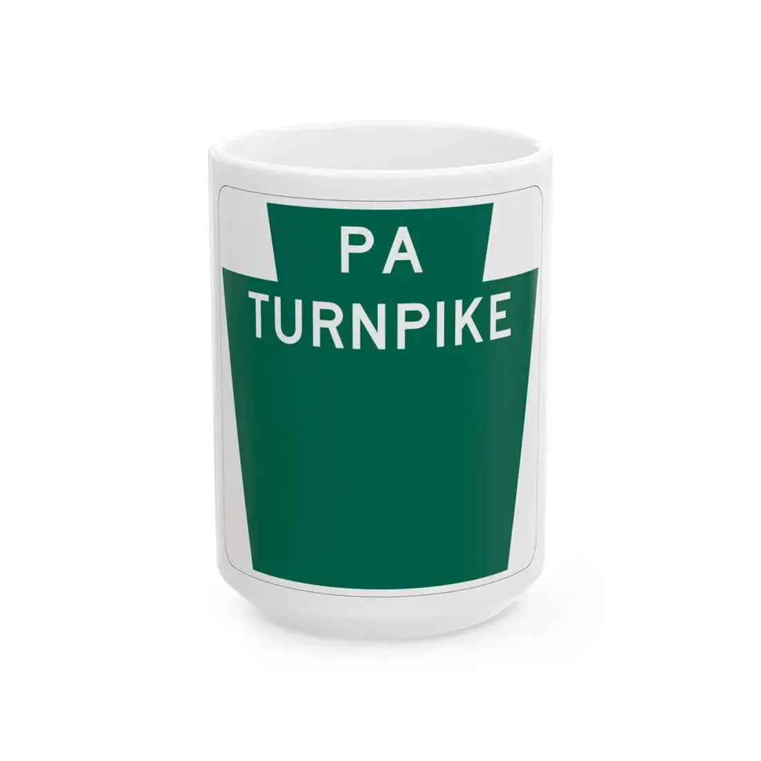 Turnpike-blank (Pennsylvania) (Road Sign) White Coffee Mug 15oz - Go Mug Yourself