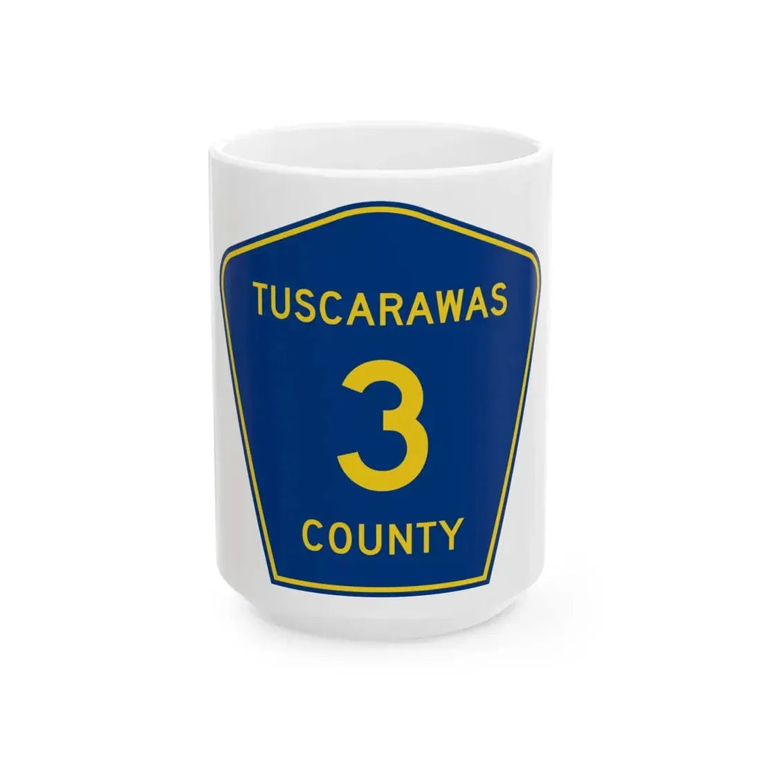 Tuscarawas County 3 (Ohio) (Road Sign) White Coffee Mug 15oz - Go Mug Yourself