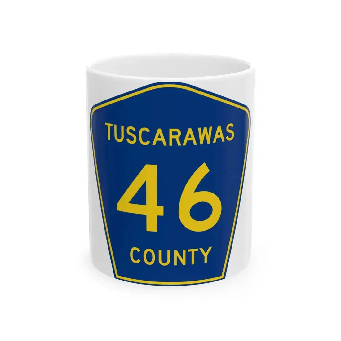 Tuscarawas County 46 (Ohio) (Road Sign) White Coffee Mug 11oz - Go Mug Yourself
