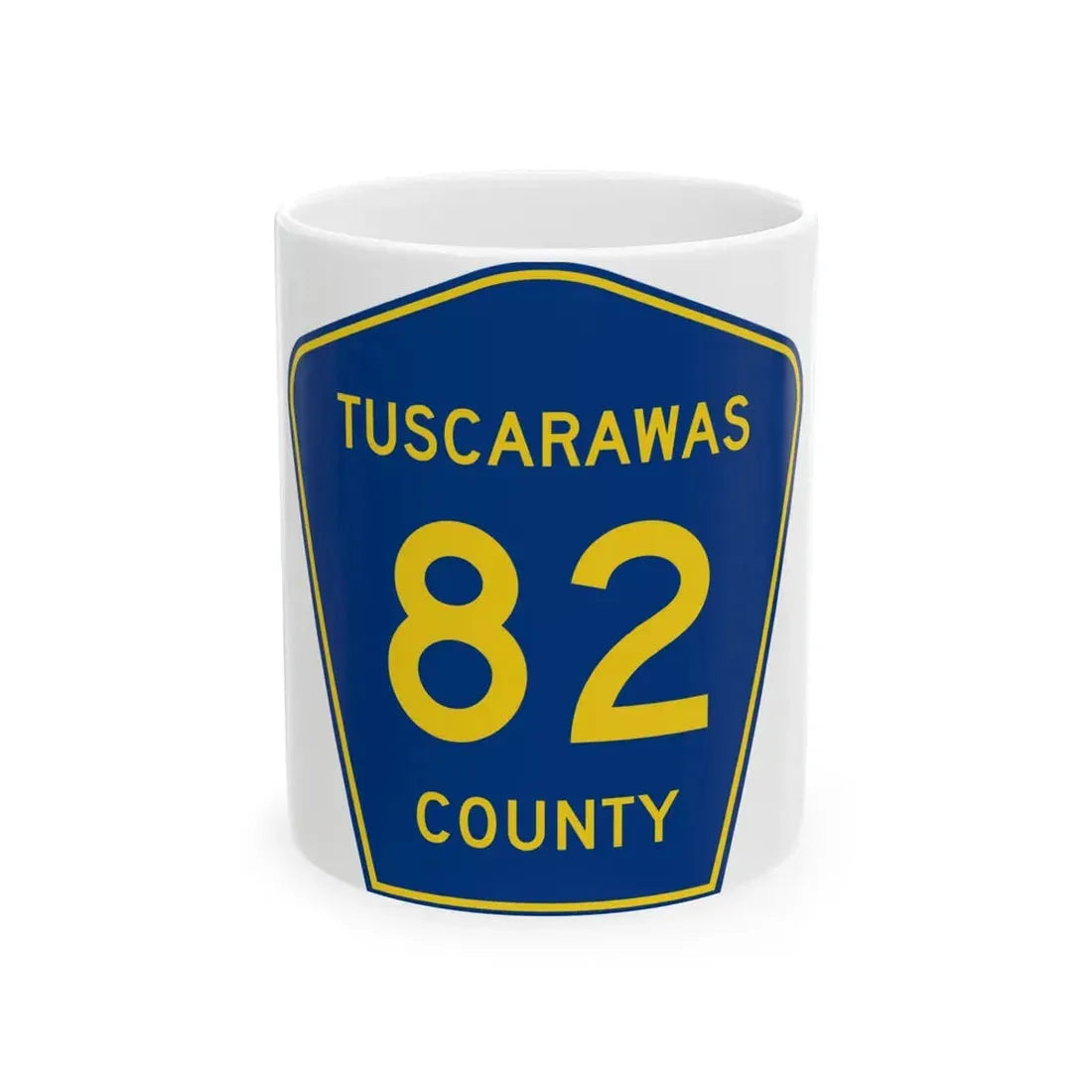 Tuscarawas County 82 (Ohio) (Road Sign) White Coffee Mug 11oz - Go Mug Yourself