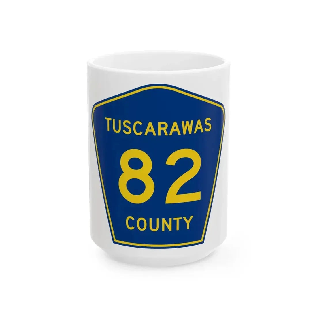 Tuscarawas County 82 (Ohio) (Road Sign) White Coffee Mug 15oz - Go Mug Yourself
