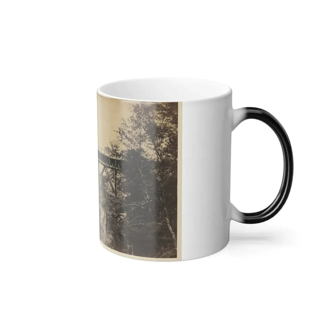 Two Trestle Bridges Over a Creek (U.S. Civil War) Color Changing Coffee Mug 11oz - Go Mug Yourself