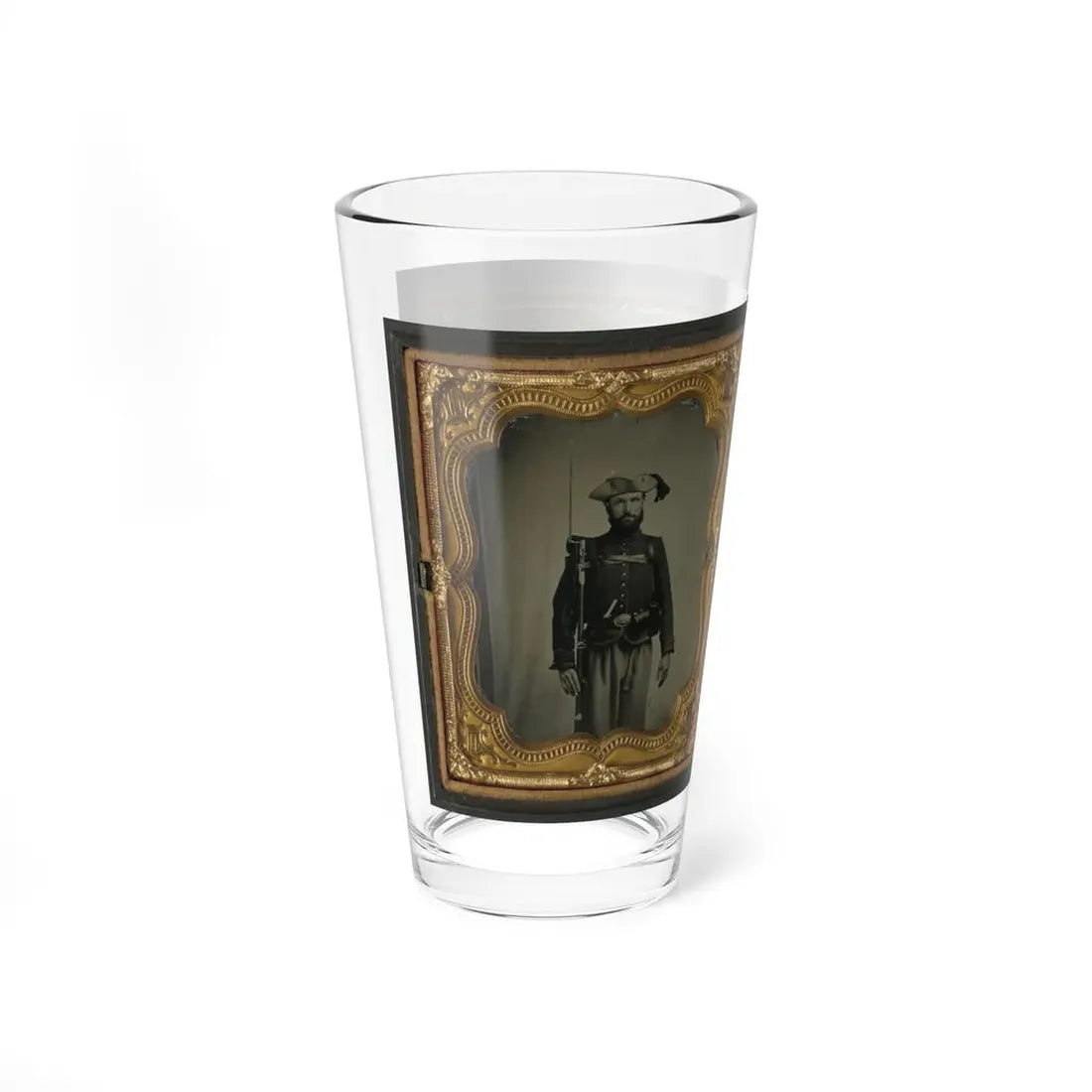Two Unidentified Soldiers In 34th Ohio Infantry Regiment Uniforms With Bayoneted Muskets (U.S. Civil War) Pint Glass 16oz - Go Mug Yourself