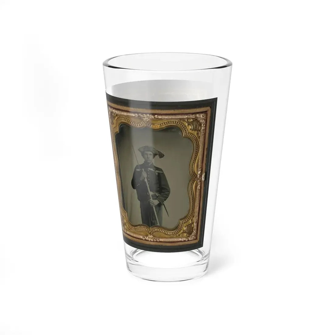 Two Unidentified Soldiers In 34th Ohio Infantry Regiment Uniforms With Bayoneted Muskets (U.S. Civil War) Pint Glass 16oz - Go Mug Yourself