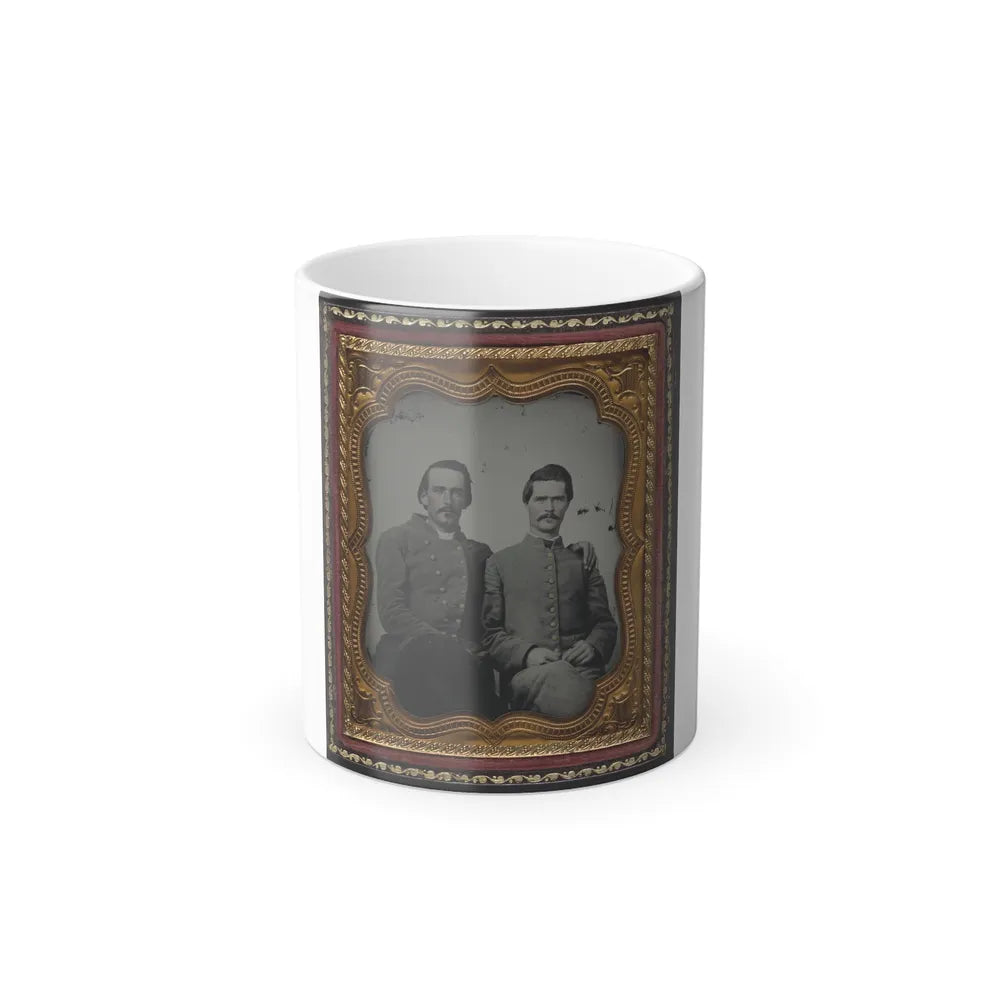 Two Unidentified Soldiers in Confederate Uniforms (U.S. Civil War) Color Changing Coffee Mug 11oz-11oz-Go Mug Yourself