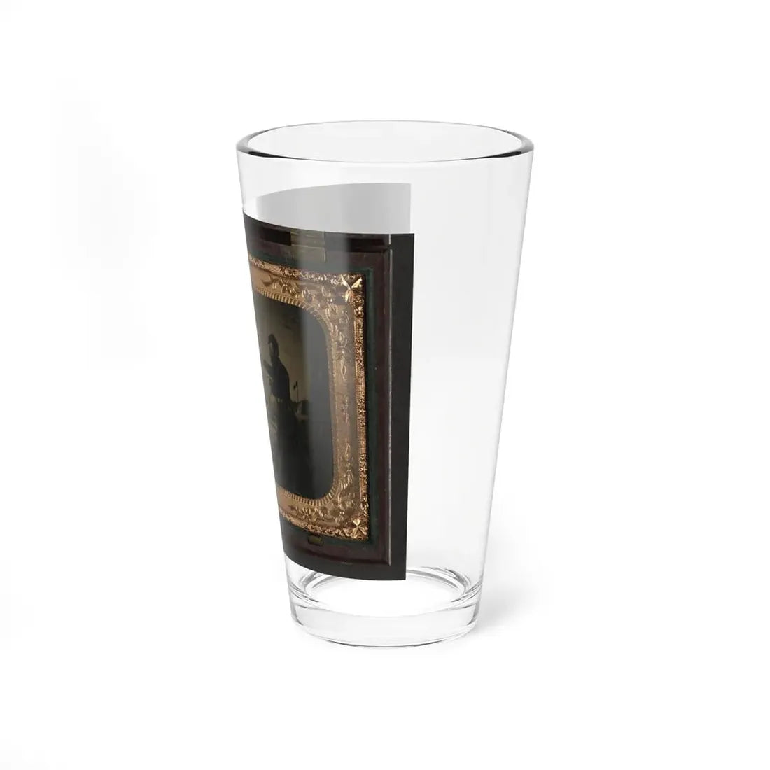 Two Unidentified Soldiers In Union Uniforms Posing With Bayoneted Springfield Model 1861 (U.S. Civil War) Pint Glass 16oz - Go Mug Yourself