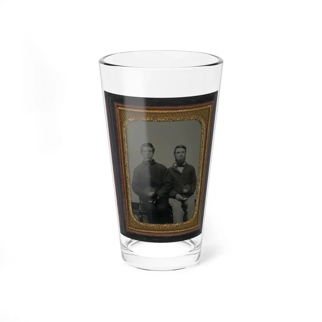 Two Unidentified Soldiers, Possibly Father And Son, In Union Uniforms With 20th Regiment Insignias On Their Kepis (U.S. Civil War) Pint Glass 16oz 16oz - Go Mug Yourself