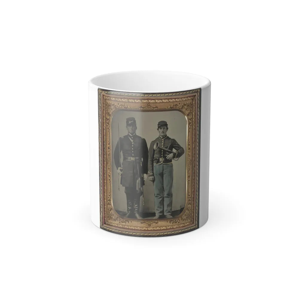 Two Unidentified Soldiers With Sword and Saxhorn (U.S. Civil War) Color Changing Coffee Mug 11oz-11oz-Go Mug Yourself