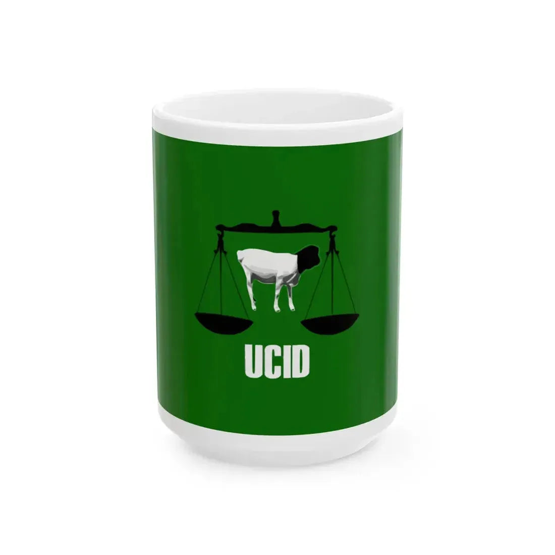 UCID Party Flag Calanka Xisbiga UCID (Mali) White Coffee Mug 15oz - Go Mug Yourself
