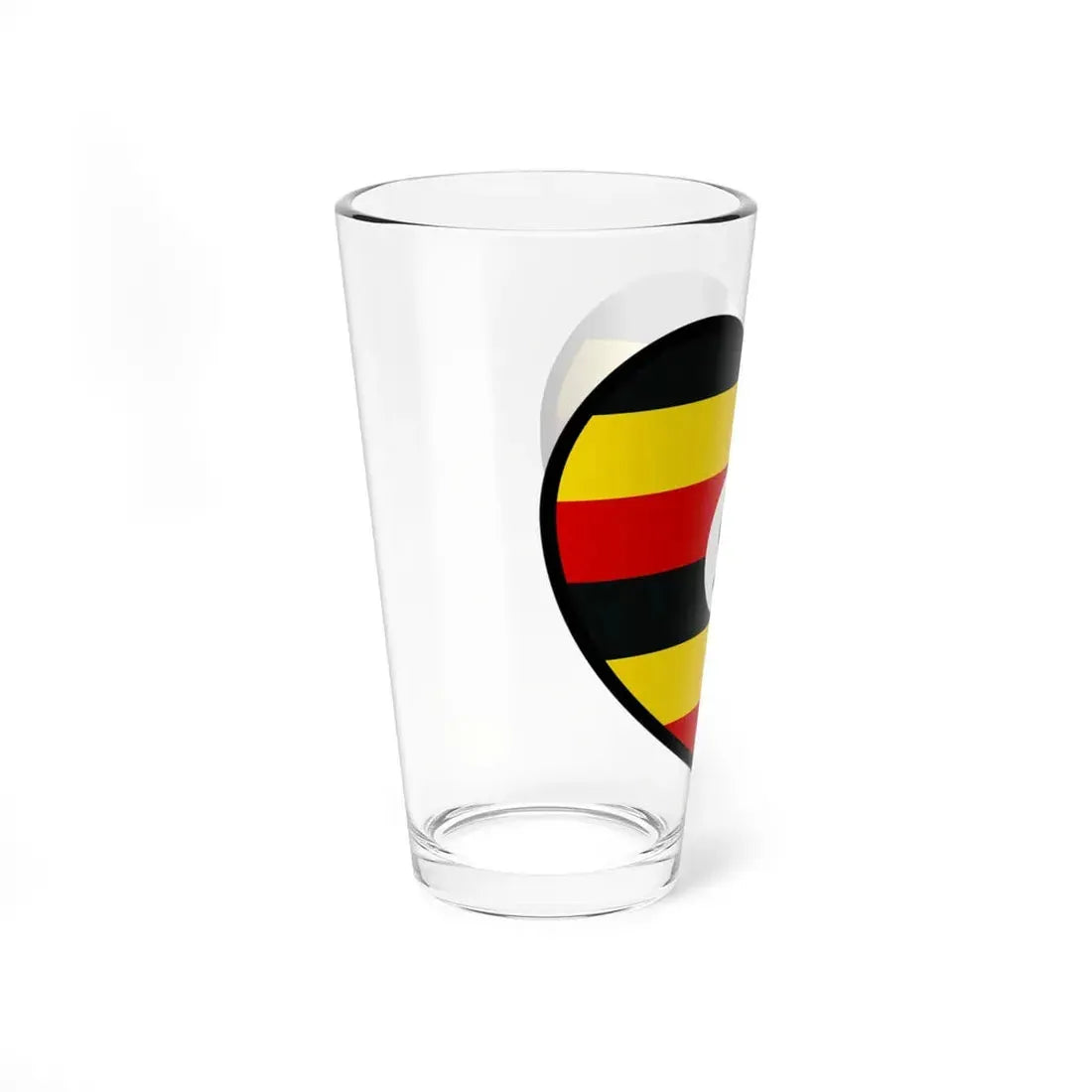 Uganda flag heart (Uganda) Pint Glass 16oz - Go Mug Yourself