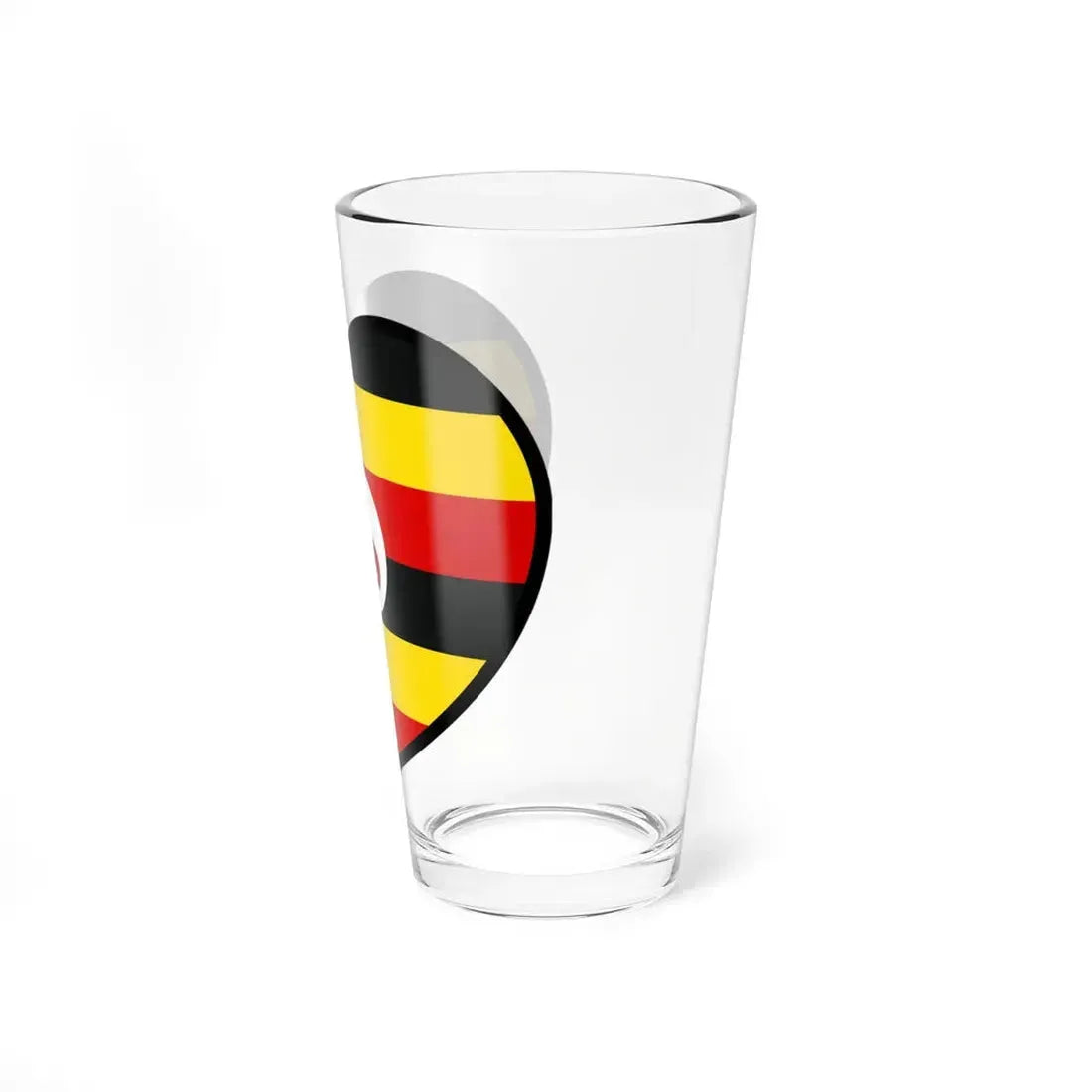 Uganda flag heart (Uganda) Pint Glass 16oz - Go Mug Yourself