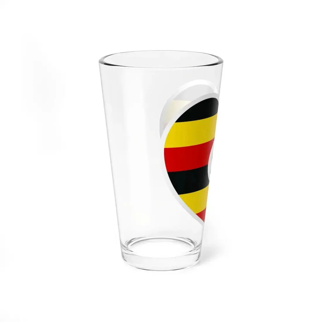 Uganda flag heart white (Uganda) Pint Glass 16oz - Go Mug Yourself