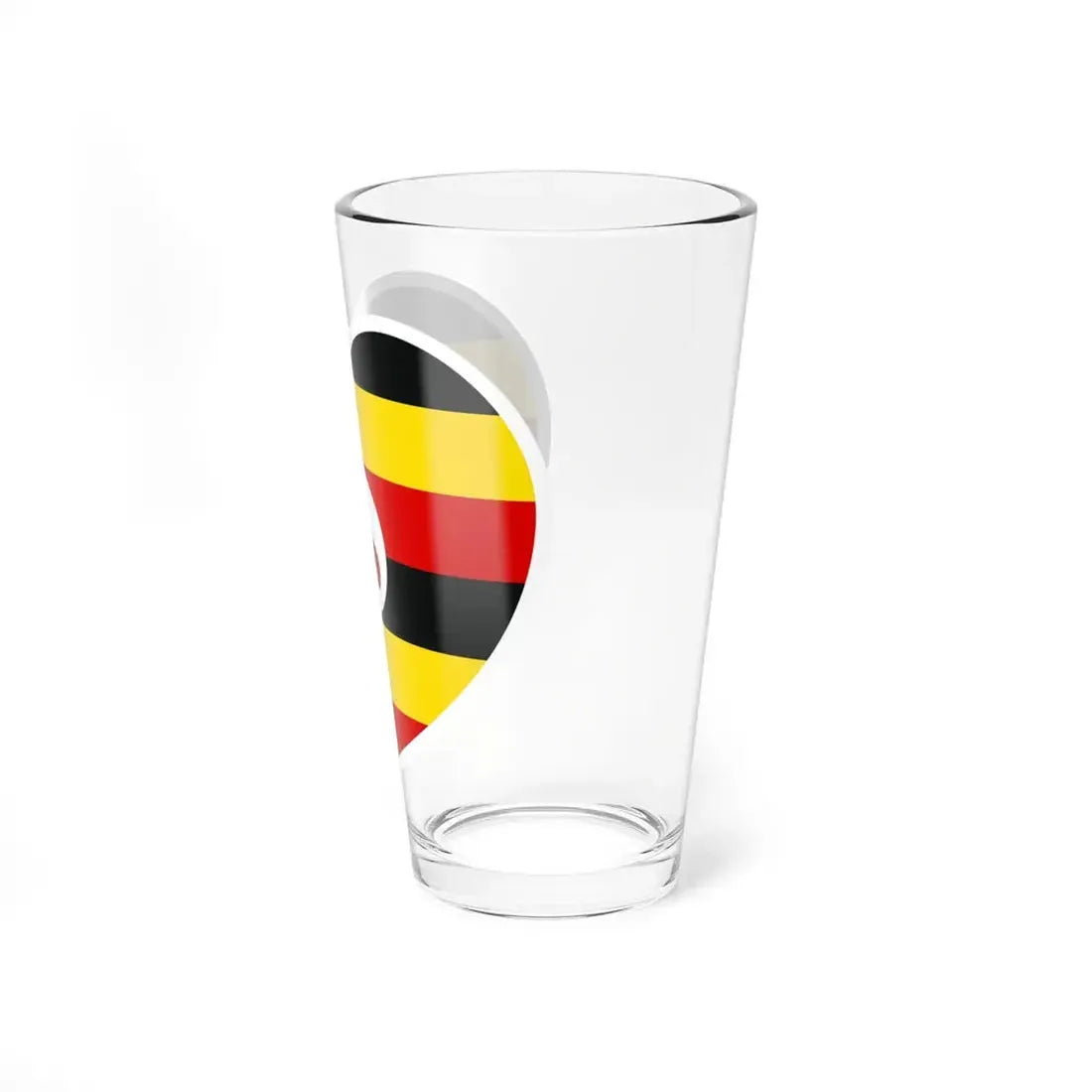 Uganda flag heart white (Uganda) Pint Glass 16oz - Go Mug Yourself