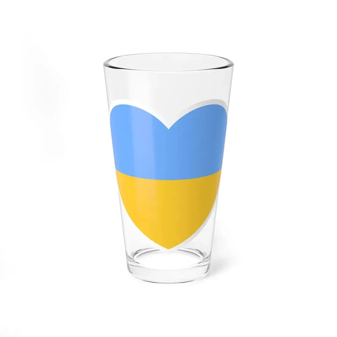 Ukraine 1917-1921 1991-1992 flag heart white (Ukraine) Pint Glass 16oz 16oz - Go Mug Yourself