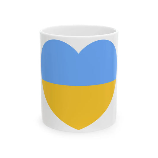 Ukraine 1917-1921 1991-1992 flag heart white (Ukraine) White Coffee Mug 11oz - Go Mug Yourself
