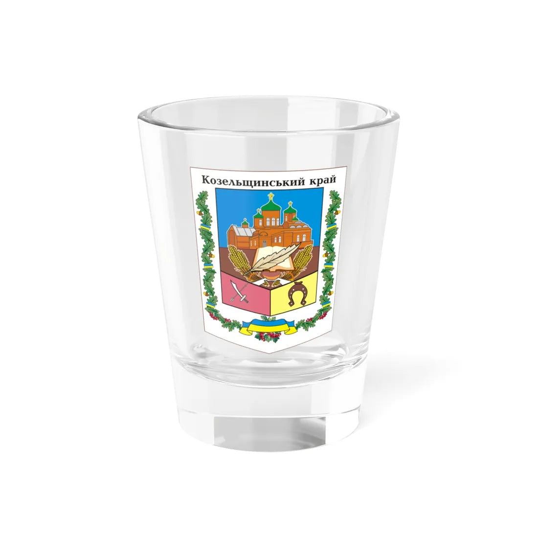 Козельщина герб (Ukraine) (Coat of Arms) Shot Glass 1.5oz - Go Mug Yourself