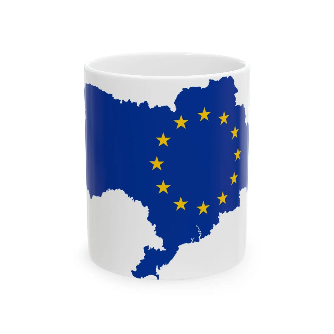 Ukraine EU with the Russian-occupied territories omitted (Ukraine) White Coffee Mug 11oz - Go Mug Yourself