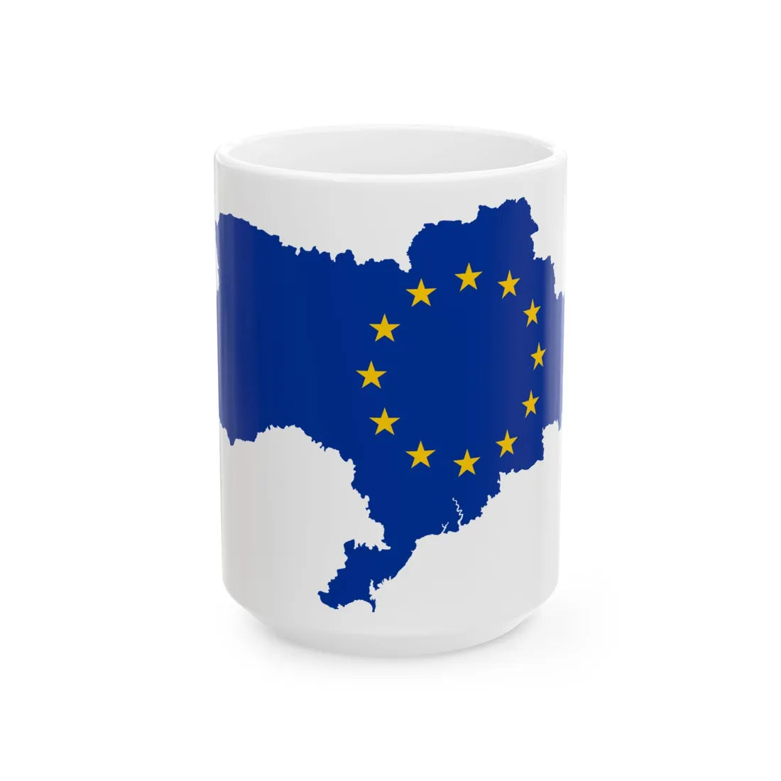 Ukraine EU with the Russian-occupied territories omitted (Ukraine) White Coffee Mug 15oz - Go Mug Yourself