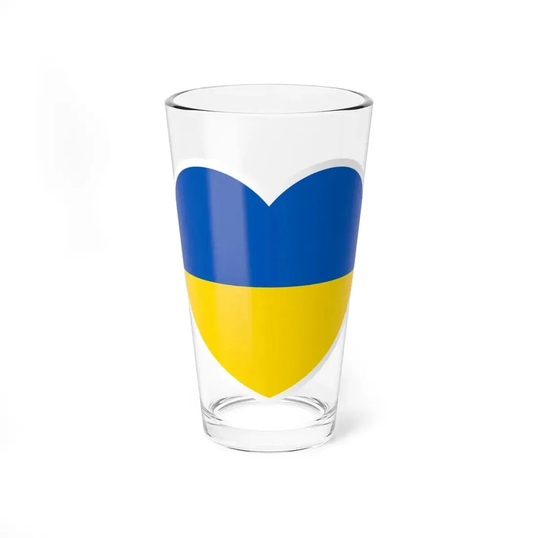 Ukraine flag heart white (Ukraine) Pint Glass 16oz 16oz - Go Mug Yourself