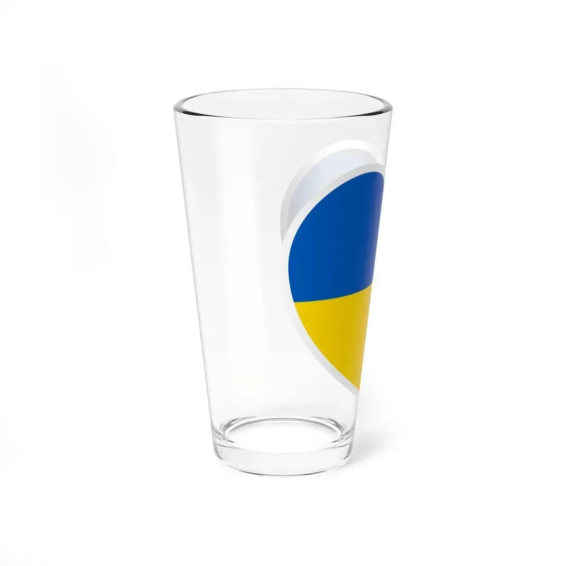 Ukraine flag heart white (Ukraine) Pint Glass 16oz - Go Mug Yourself