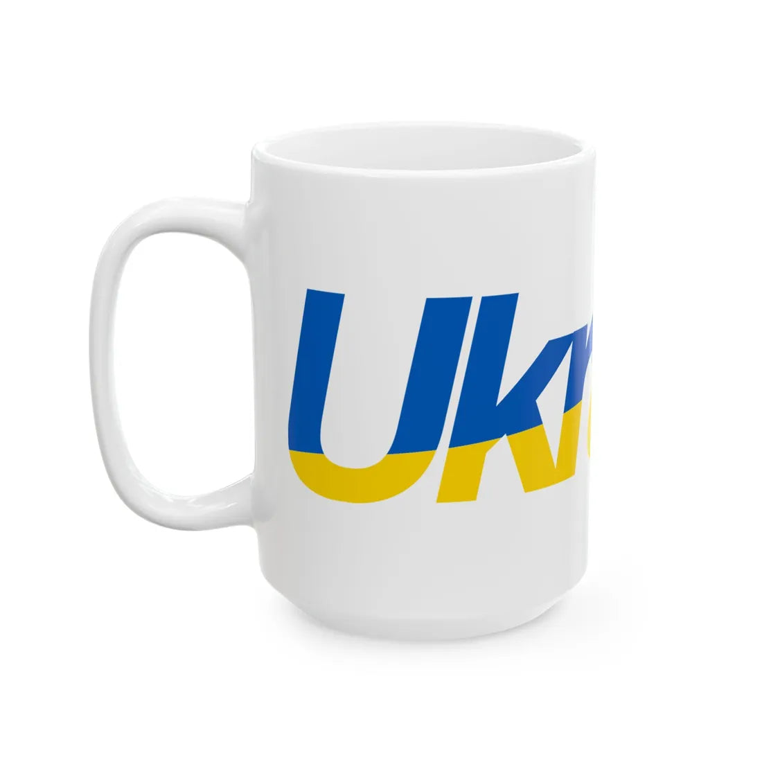 Ukraine name with flag colors - English (Ukraine) White Coffee Mug - Go Mug Yourself