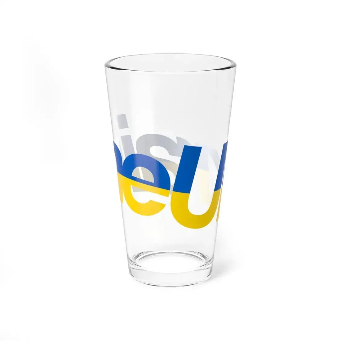 Ukraine name with flag colors - English - Warped (Ukraine) Pint Glass 16oz - Go Mug Yourself