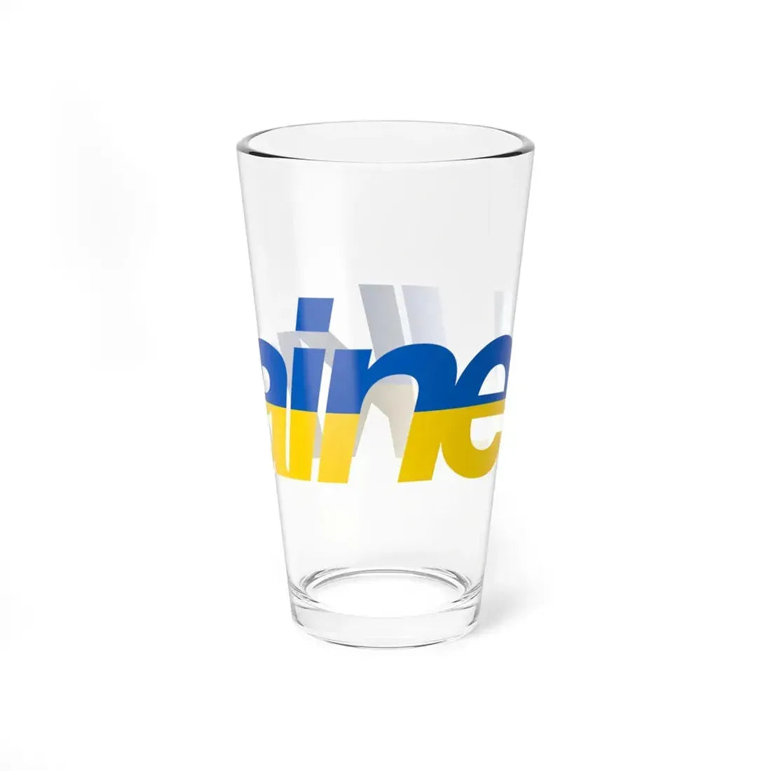 Ukraine name with flag colors - English - Warped (Ukraine) Pint Glass 16oz - Go Mug Yourself