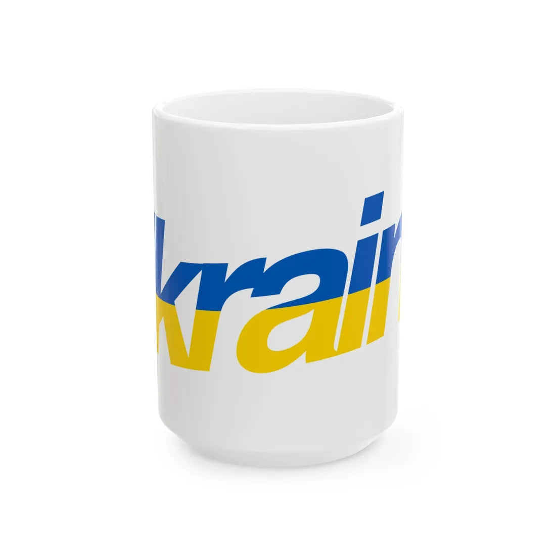 Ukraine name with flag colors - English - Warped (Ukraine) White Coffee Mug 15oz - Go Mug Yourself