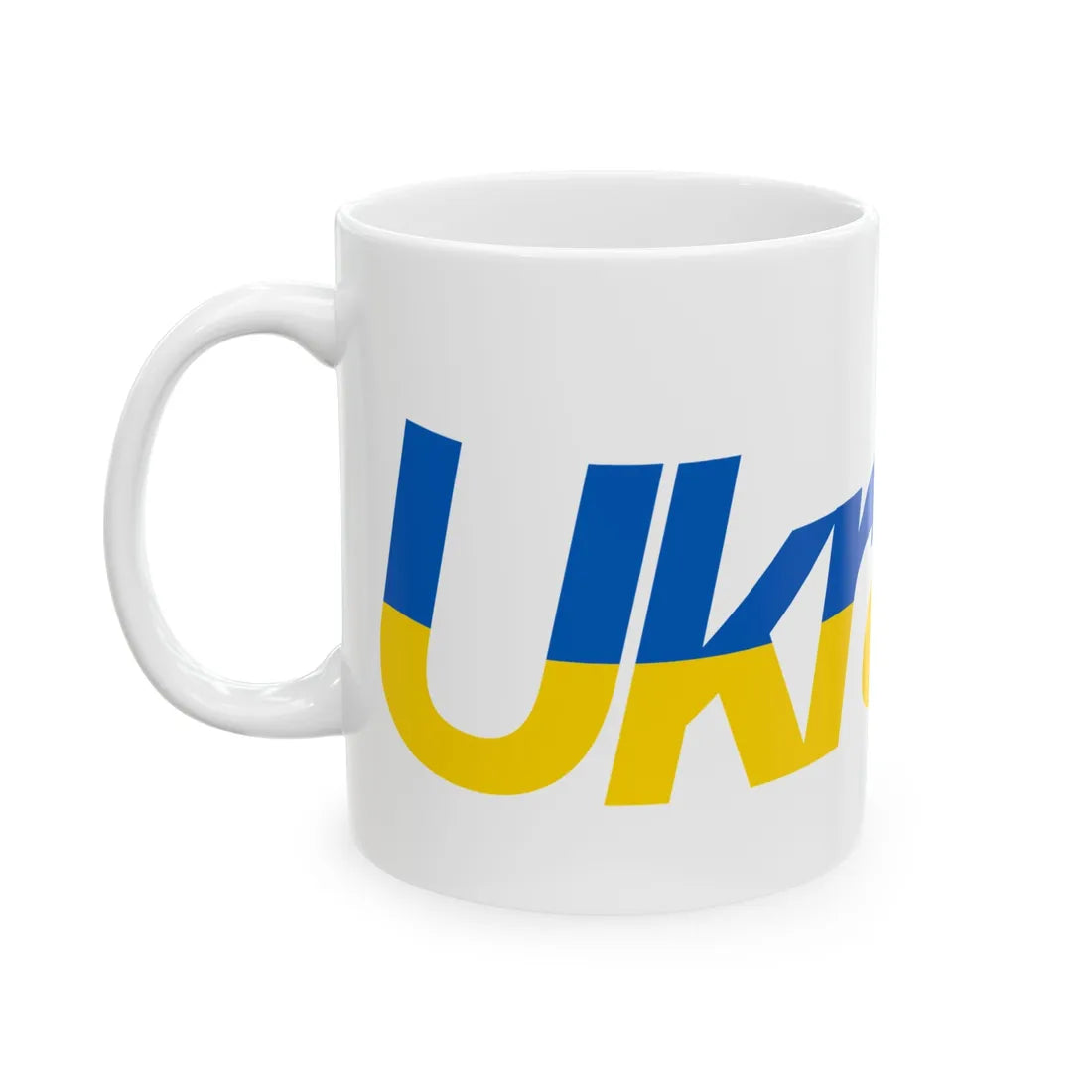 Ukraine name with flag colors - English - Warped (Ukraine) White Coffee Mug - Go Mug Yourself