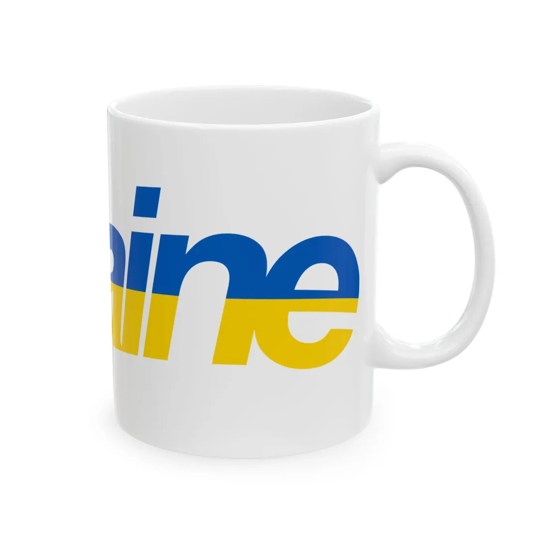 Ukraine name with flag colors - English - Warped (Ukraine) White Coffee Mug - Go Mug Yourself