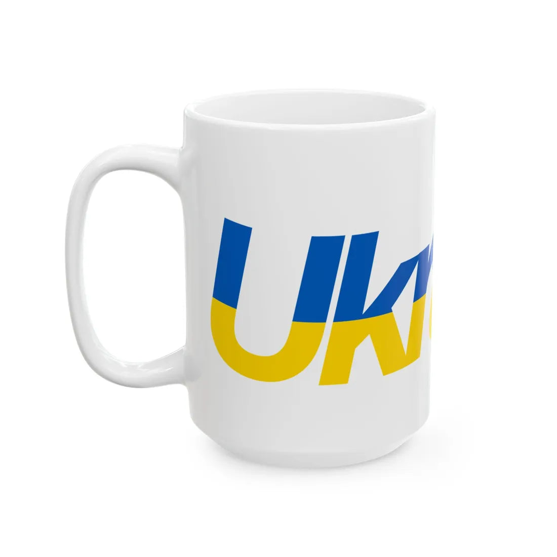 Ukraine name with flag colors - English - Warped (Ukraine) White Coffee Mug - Go Mug Yourself