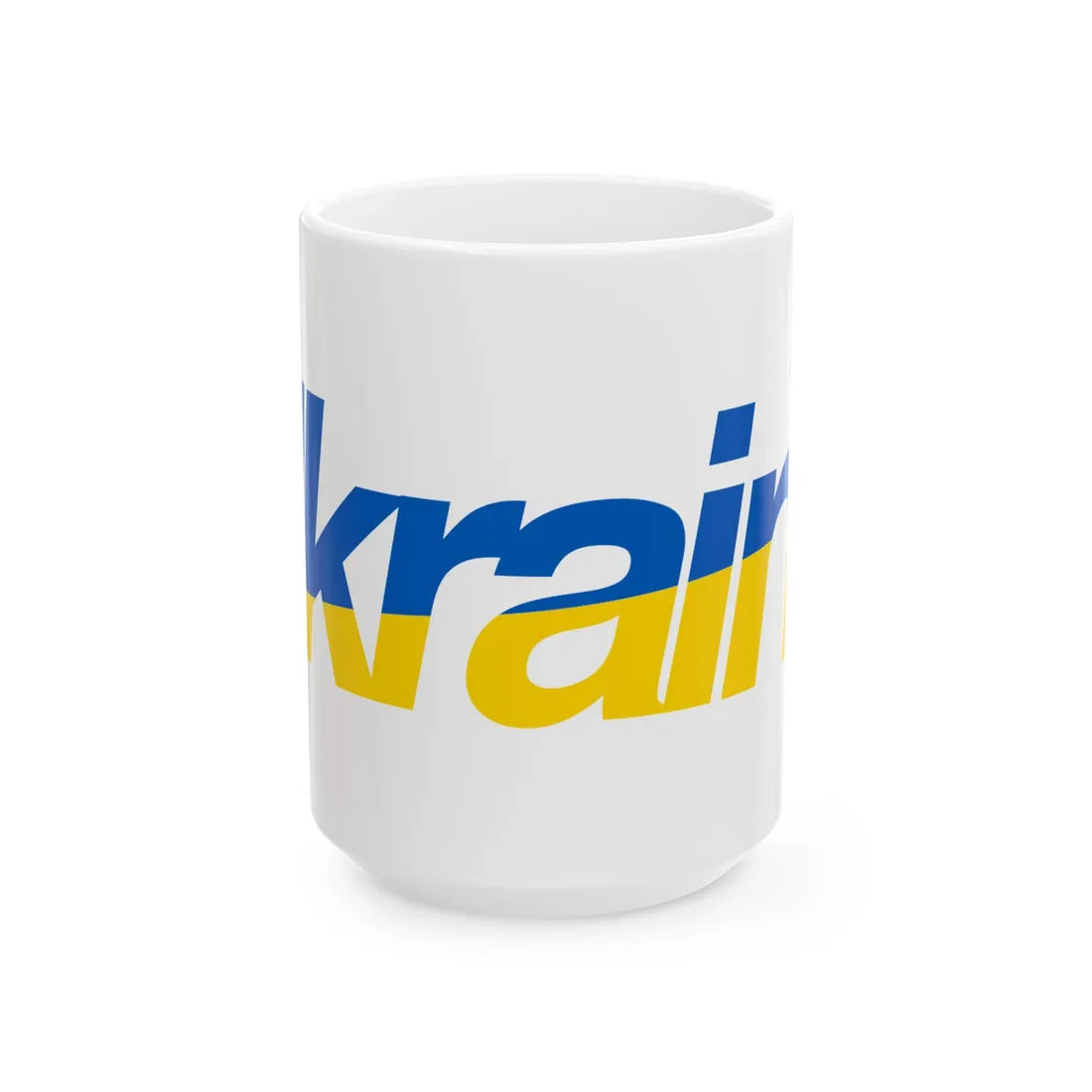 Ukraine name with flag colors - Polish (Ukraine) White Coffee Mug 15oz - Go Mug Yourself