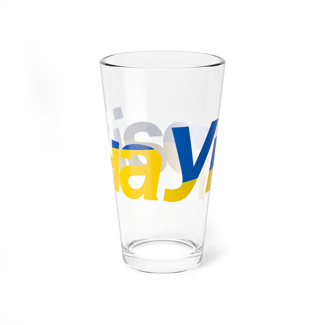 Ukraine name with flag colors - Ukrainian (Ukraine) Pint Glass 16oz - Go Mug Yourself