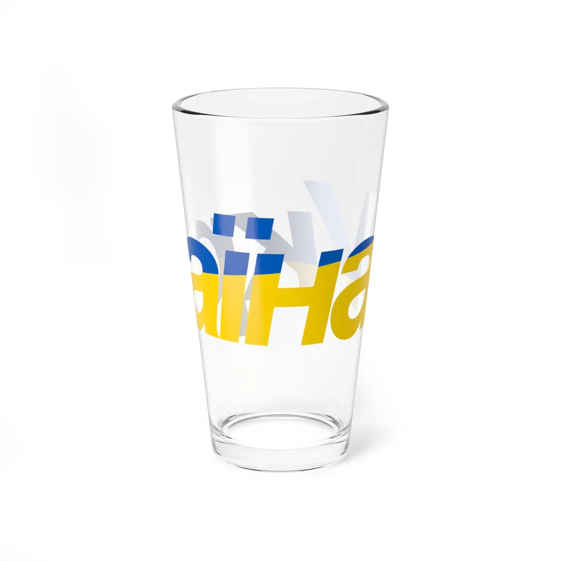 Ukraine name with flag colors - Ukrainian (Ukraine) Pint Glass 16oz - Go Mug Yourself