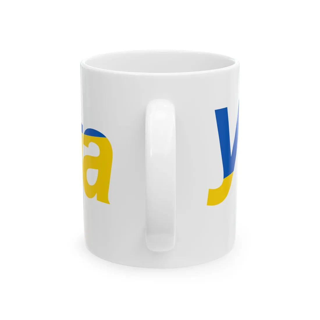 Ukraine name with flag colors - Ukrainian (Ukraine) White Coffee Mug - Go Mug Yourself