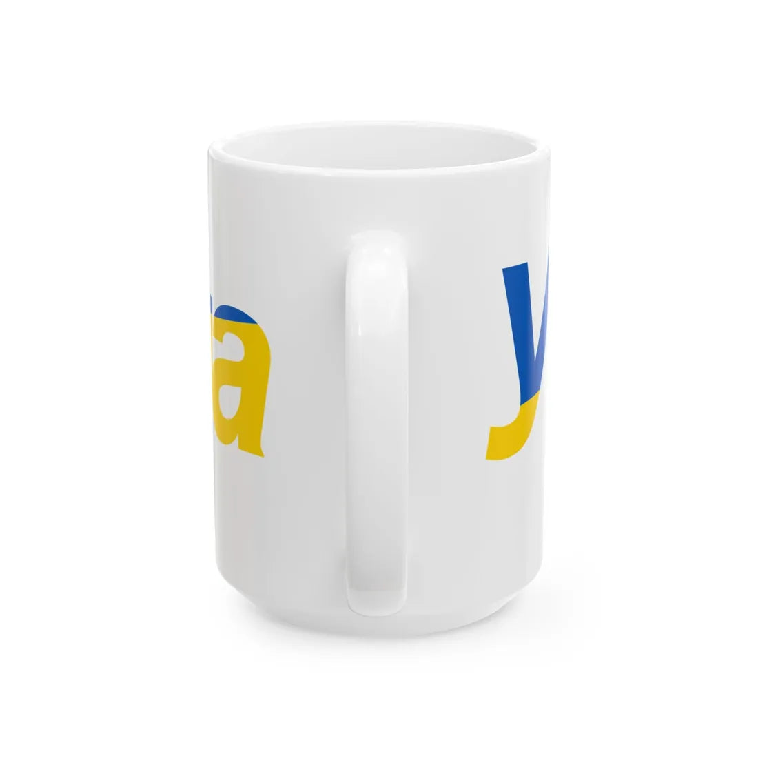 Ukraine name with flag colors - Ukrainian (Ukraine) White Coffee Mug - Go Mug Yourself